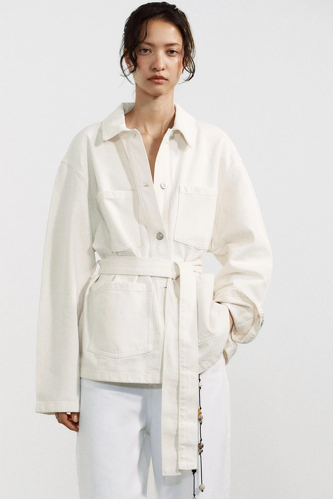 BELTED TRF DENIM JACKET