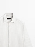 Regular fit striped cotton shirt
