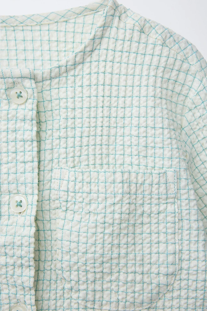 TEXTURED PLAID SHIRT