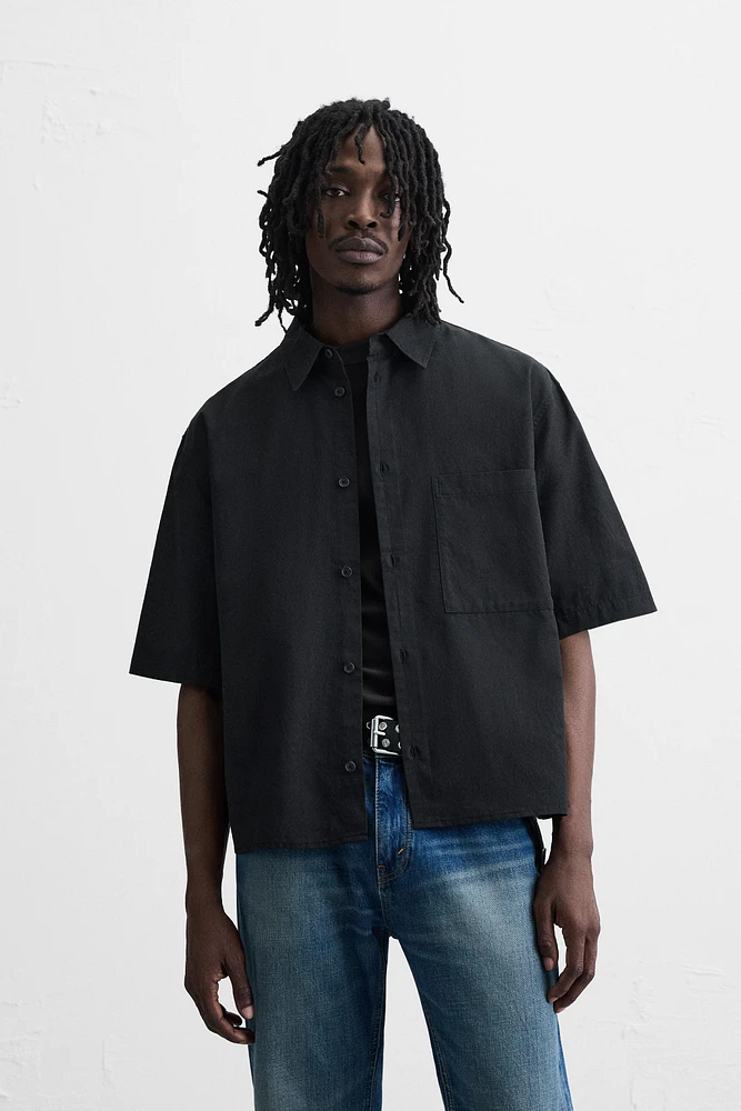 CHEMISE JACQUARD EN COTON ET LIN