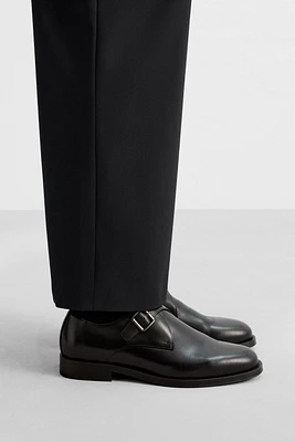 SINGLE MONK STRAP LEATHER SHOES