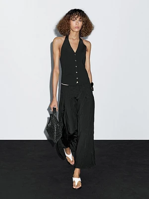 Knit halter neck waistcoat