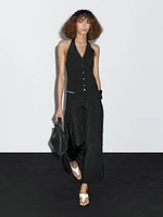 Knit halter neck waistcoat