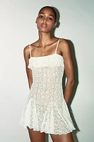 GODET LACE MINI DRESS