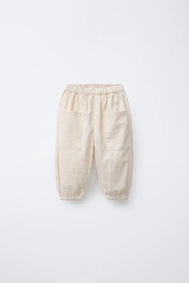 LINEN BLEND JOGGING PANTS