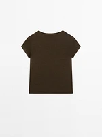 T-shirt 100 % lin à manches courtes