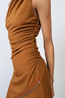 ASYMMETRIC ZIPPER DRESS