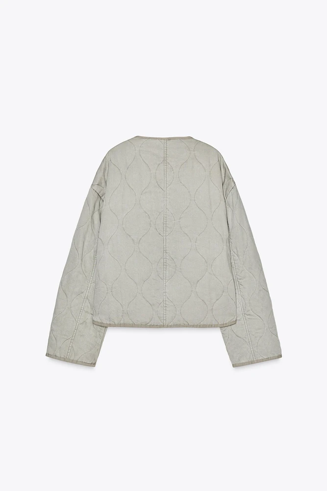 WASHED-EFFECT QUILTED JACKET