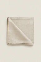 LOT SERVIETTES LIN COULEUR UNIE (LOT DE 2)