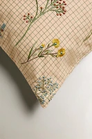 EMBROIDERED FLORAL THROW PILLOW COVER