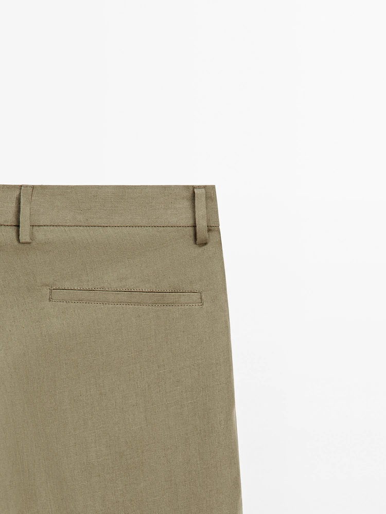 100% linen suit trousers