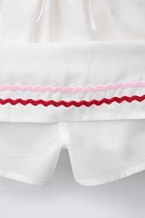 SCALLOPED LINEN SKORT