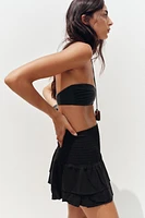WIDE WAISTBAND RUFFLE SHORTS
