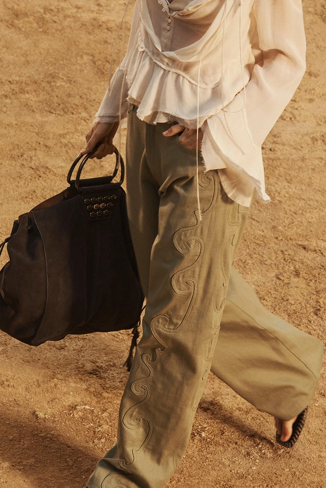 LIMITED EDITION SUEDE STUDDED CITY BAG