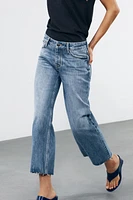 ZW COLLECTION LOW-RISE CROPPED FLARE JEANS