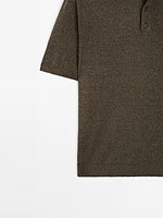 Polo en maille de lin mélangé