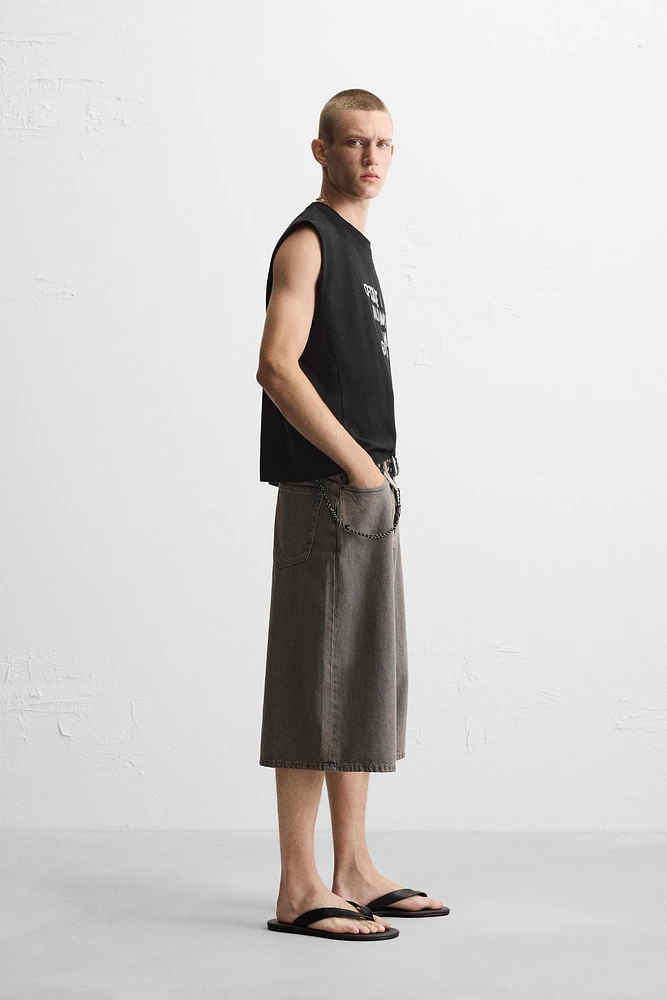 TEXT PRINT TANK T-SHIRT
