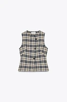 TEXTURED PLAID WAISTCOAT
