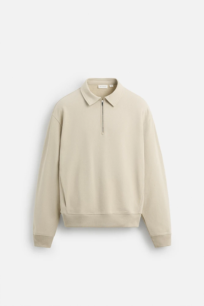 ZIP POLO SWEATSHIRT