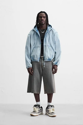 HOODED DENIM JACKET