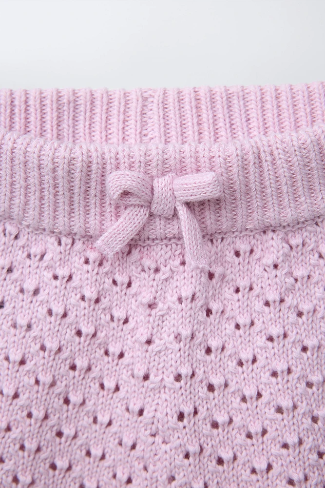 LACE TRIM KNIT SHORTS