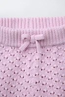 LACE TRIM KNIT SHORTS