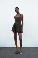 TEXTURED HALTER DRESS