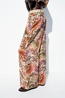PRINTED BELTED PANTS