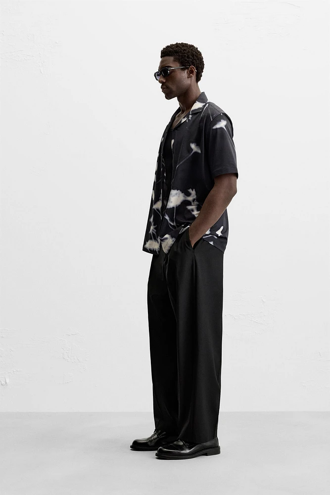 STRETCH FLORAL PRINT SHIRT