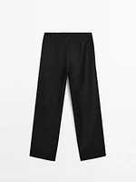 Straight-leg trousers with waist detail
