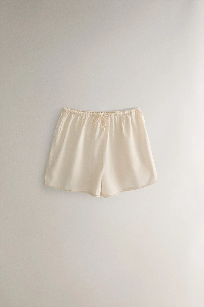 SHORT COTON BRODERIES