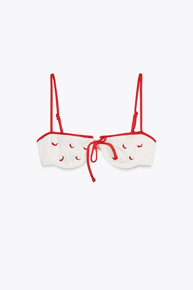 HAUT DE BIKINI À ARMATURES BRODÉ