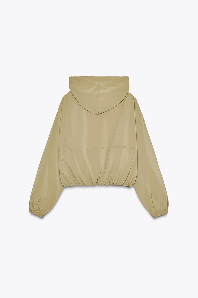 HOODED RUBBERIZED JACKET