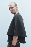 KNIT CAPE CARDIGAN