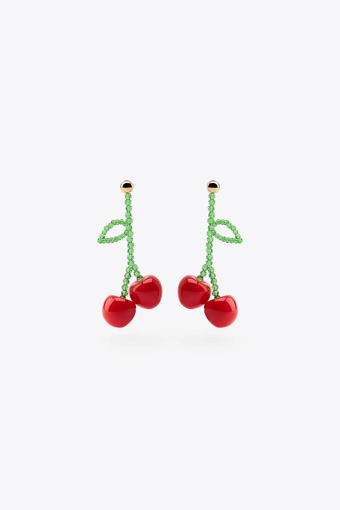 CHERRY BEAD EARRINGS