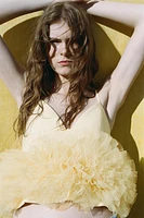 STRETCH TULLE VOLUMINOUS HEM TOP