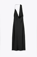 ASYMMETRIC SATIN MIDI DRESS