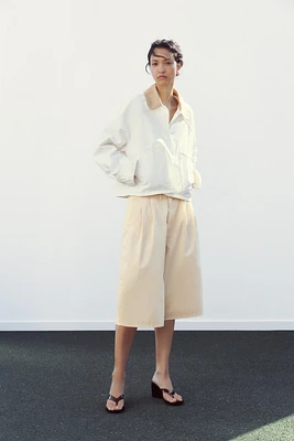 PLEATED JORTS