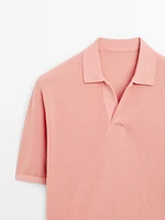 Polo en maille à col V