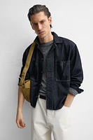 TOPSTITCHED DENIM SHIRT