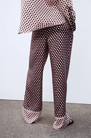 SATIN EFFECT PRINTED PANTS