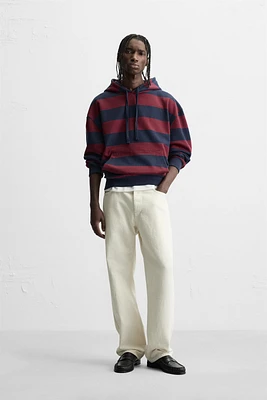 STRIPED HOODED SWEATSHIRT