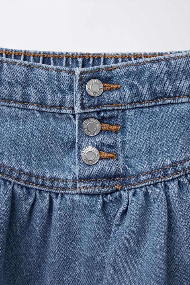 BUTTONED DENIM SKIRT