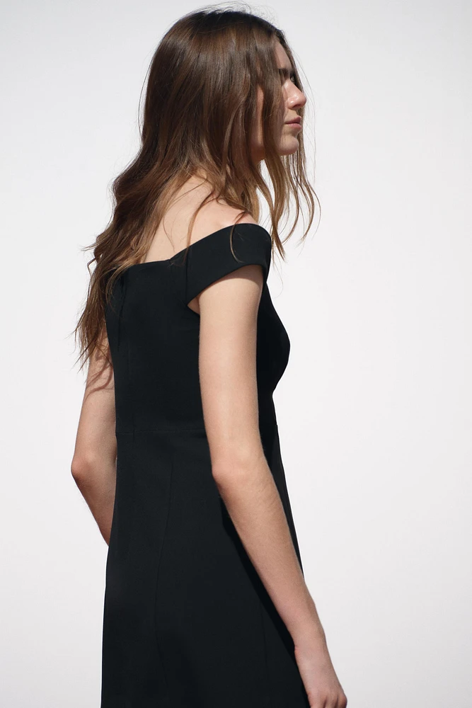 OFF-THE-SHOULDER MINI DRESS