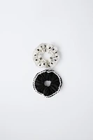 TWO-PACK OF LACE AND WAVY HAIR TIES