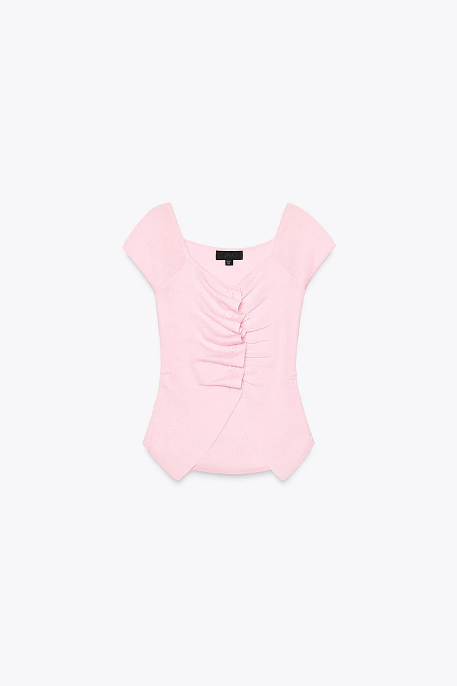 RUCHED KNIT TOP