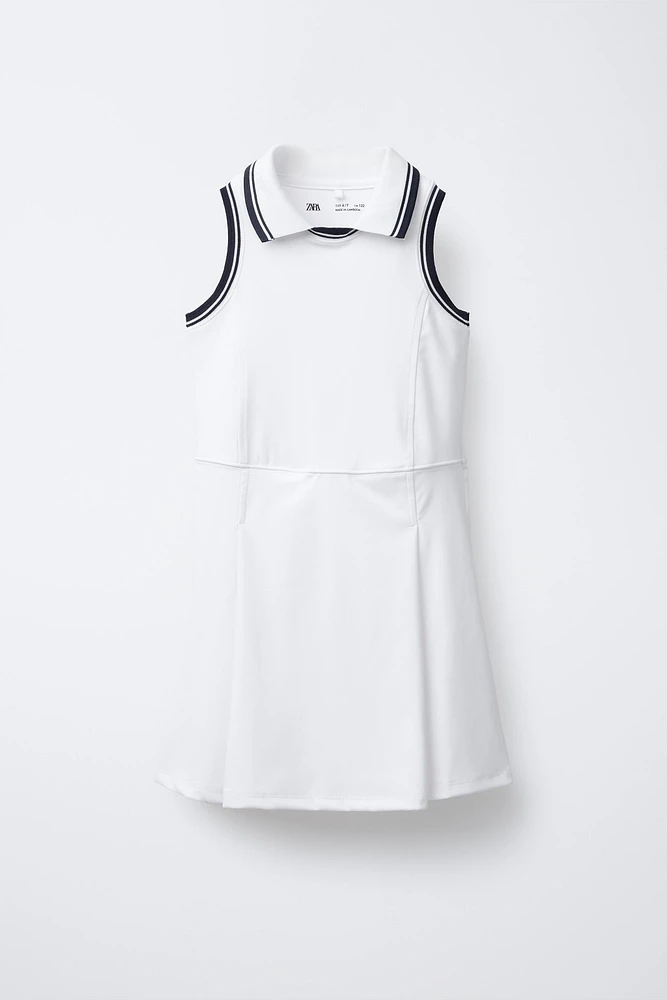 BOX PLEAT POLO DRESS