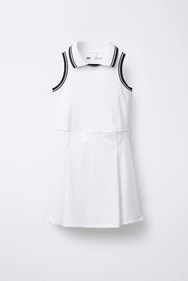 BOX PLEAT POLO DRESS