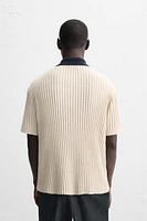 CONTRASTING KNIT POLO SHIRT