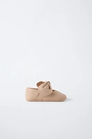 LEATHER BOW BALLET FLATS